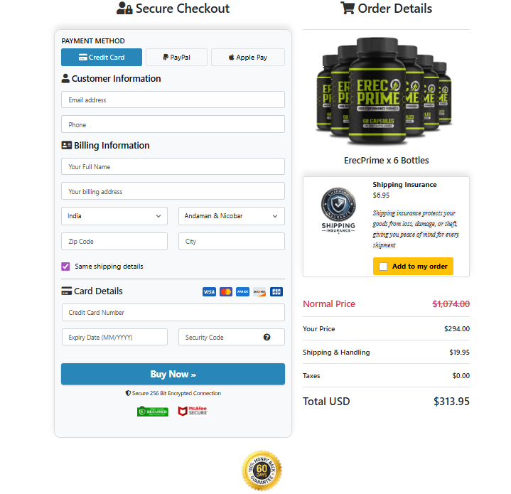 VigorPrime Secure Checkout Page